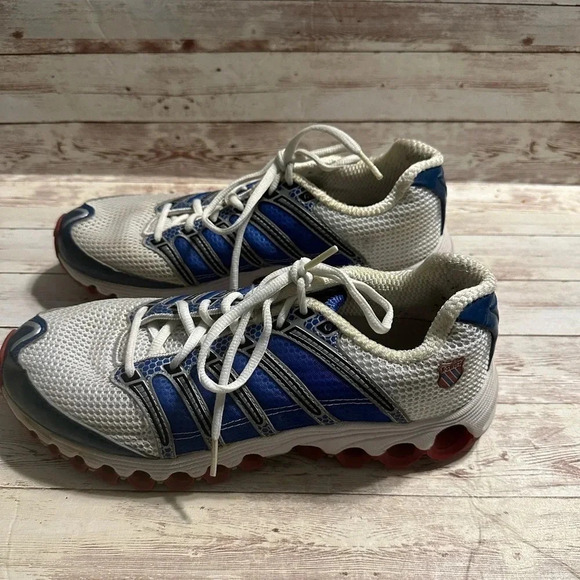 K-Swiss Men's Running Sneakers Size 9.5 White Blue Red - Picture 5 of 8